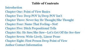 Rivet Your Readers with Deep Point of View Table of Contents