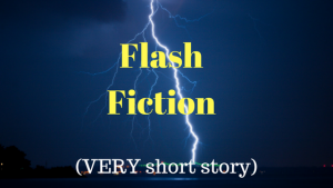 flash fiction short story graphic showing lighning striking