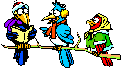 Picture of 3 birds reading books